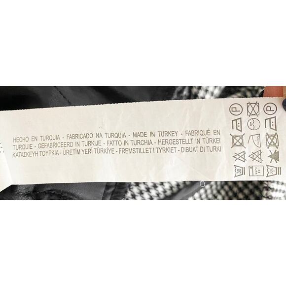 Zara Basic Collection Women's Black White Houndstooth Pants Ruffle Trim Pockets - Picture 8 of 8